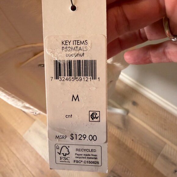 DKNY Utility Jacket Top Coconut Cream Short Sleeve Drawstring Hem NWT M - Picture 4 of 5